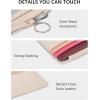 imageBOSTANTEN Small Wallet For Women RFID Leather Credit Card Holder Slim Wristlet Keychain Wallet With Zipper Pocket Mint Green CheckeredRRainbow Pink
