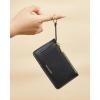 imageBOSTANTEN Small Wallet For Women RFID Leather Credit Card Holder Slim Wristlet Keychain Wallet With Zipper Pocket Mint Green CheckeredTBlack