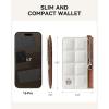 imageBOSTANTEN Small Wallet For Women RFID Leather Credit Card Holder Slim Wristlet Keychain Wallet With Zipper Pocket Mint Green CheckeredXBeige and Brown