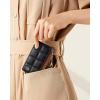 imageBOSTANTEN Small Wallet For Women RFID Leather Credit Card Holder Slim Wristlet Keychain Wallet With Zipper Pocket Mint Green CheckeredXBlack and Brown