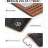 imageBOSTANTEN Small Wallet For Women RFID Leather Credit Card Holder Slim Wristlet Keychain Wallet With Zipper Pocket Mint Green CheckeredXBlack and Brown