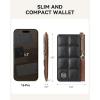 imageBOSTANTEN Small Wallet For Women RFID Leather Credit Card Holder Slim Wristlet Keychain Wallet With Zipper Pocket Mint Green CheckeredXBlack and Brown