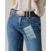 imageBOSTANTEN Small Wallet For Women RFID Leather Credit Card Holder Slim Wristlet Keychain Wallet With Zipper Pocket Mint Green CheckeredXBlue