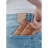 imageBOSTANTEN Small Wallet For Women RFID Leather Credit Card Holder Slim Wristlet Keychain Wallet With Zipper Pocket Mint Green CheckeredXBrown