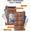 imageBOSTANTEN Small Wallet For Women RFID Leather Credit Card Holder Slim Wristlet Keychain Wallet With Zipper Pocket Mint Green CheckeredXBrown