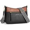 imageBOSTANTEN Crossbody Purses for Women Vegan Leather Shoulder Handbags Hobo Bag with Detachable Strap for Daily Travel ampamp WorkBrown With Black