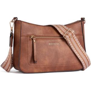 imageBOSTANTEN Crossbody Purses for Women Vegan Leather Shoulder Handbags Hobo Bag with Detachable Strap for Daily Travel ampamp WorkBrown