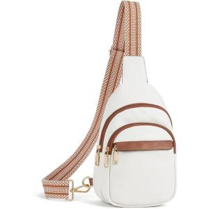 imageBOSTANTEN Small Sling Bag for Women Leather Crossbody Bags Fanny Pack Chest Bag for TravelABeige