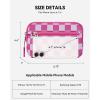 imageBOSTANTEN Wristlet Wallets for Women RFID Checkered Wallet with ID Window Nylon Wristlet Purse with 3 Zippers Rose RedRose Red
