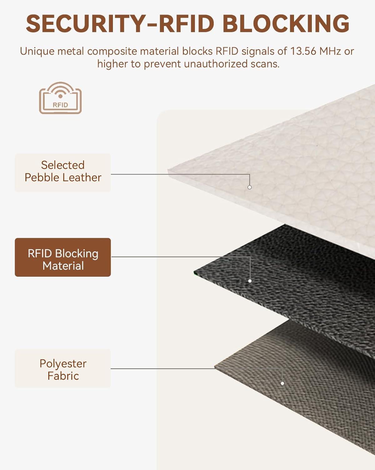 imageBOSTANTEN Slim Wallet for Women Small RFID Blocking Credit Card Holder Leather Bifold Wallets with Zipper Coin Pocket Black and White CheckeredBeige