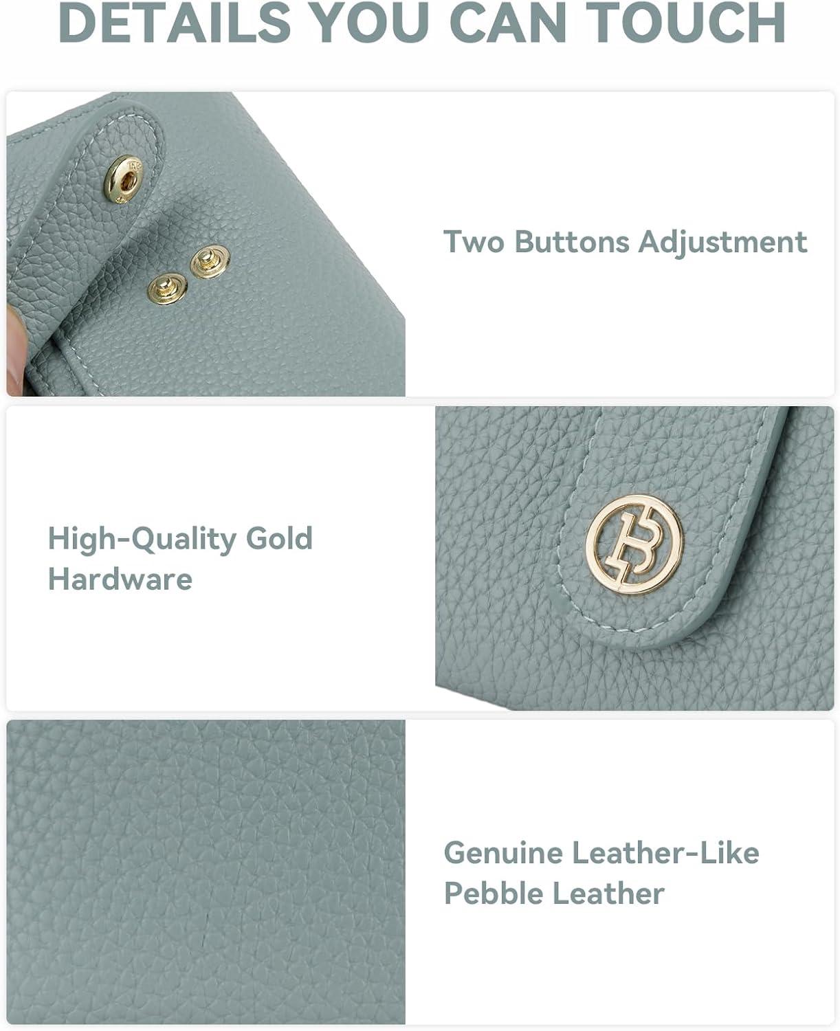 imageBOSTANTEN Slim Wallet for Women Small RFID Blocking Credit Card Holder Leather Bifold Wallets with Zipper Coin Pocket Black and White CheckeredBlue