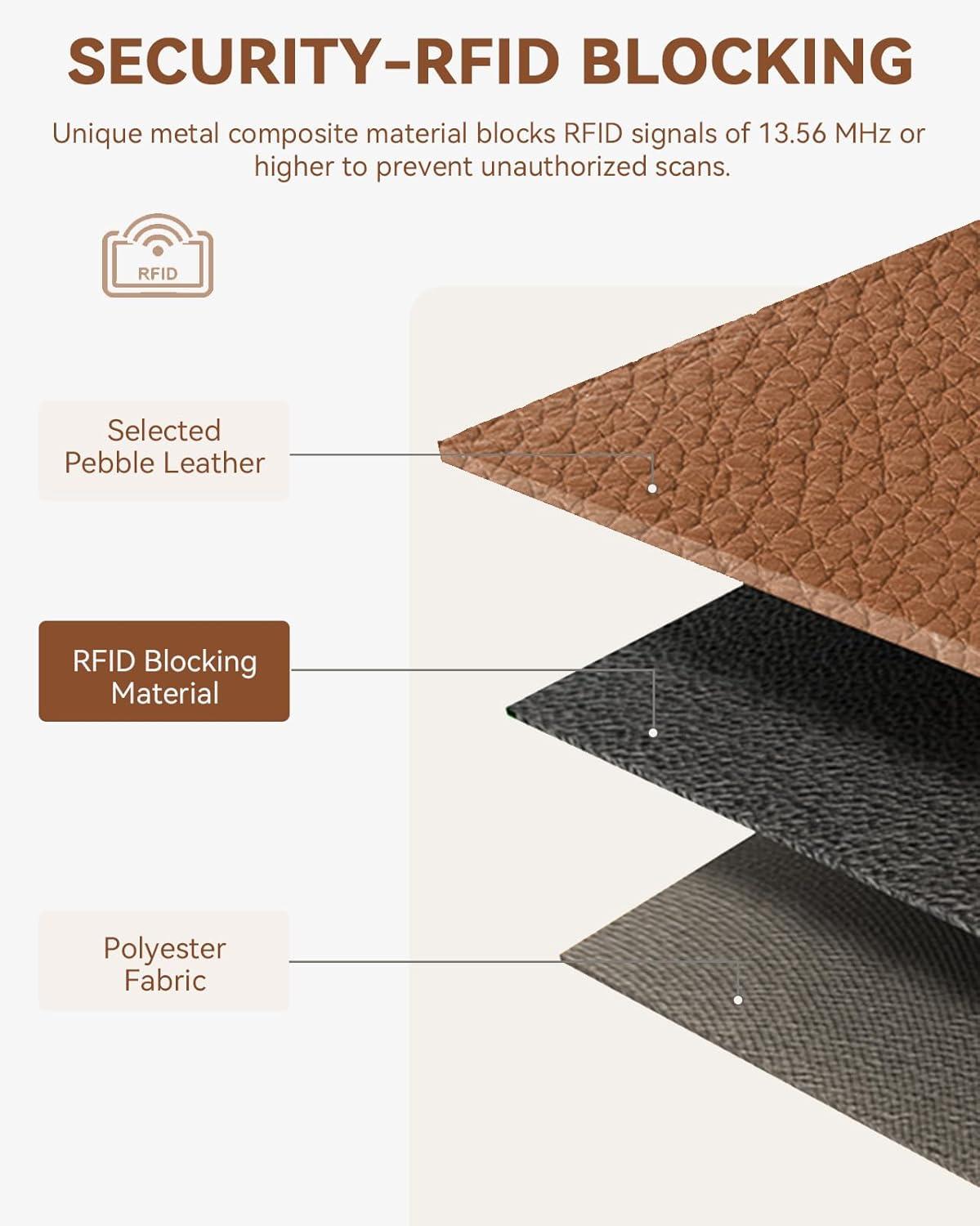 imageBOSTANTEN Slim Wallet for Women Small RFID Blocking Credit Card Holder Leather Bifold Wallets with Zipper Coin Pocket Black and White CheckeredBrown