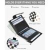 imageBOSTANTEN Slim Wallet for Women Small RFID Blocking Credit Card Holder Leather Bifold Wallets with Zipper Coin Pocket Black and White CheckeredCheckeredBlack and White