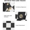 imageBOSTANTEN Slim Wallet for Women Small RFID Blocking Credit Card Holder Leather Bifold Wallets with Zipper Coin Pocket Black and White CheckeredCheckeredBlack and White