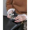 imageBOSTANTEN Slim Wallet for Women Small RFID Blocking Credit Card Holder Leather Bifold Wallets with Zipper Coin Pocket Black and White CheckeredCheckeredBlack and White