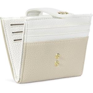 imageBOSTANTEN Slim Wallet for Women Small RFID Blocking Credit Card Holder Leather Bifold Wallets with Zipper Coin Pocket Black and White CheckeredKhakiBeige