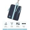 imageBOSTANTEN Small Wallet RFID Minimalist Zip ID Case Wallet with Lanyard Keychain Water Resistant Card Wallets for women ampamp Men Navy Blue and Sky BlueNavy Blue and Sky Blue