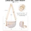 imageBOSTANTEN Crossbody Bags for Women Cross Body Purse Checkered Bum Bag Large Fanny Waist Pack with Adjustable StrapPeach Whisper