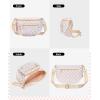 imageBOSTANTEN Crossbody Bags for Women Cross Body Purse Checkered Bum Bag Large Fanny Waist Pack with Adjustable StrapPeach Whisper
