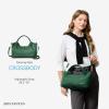 imageBOSTANTEN Genuine Leather Purses for Women Designer Handbags Crossbody Shoulder Bags Top Handle Satchel with Adjustable StrapL03dark Green