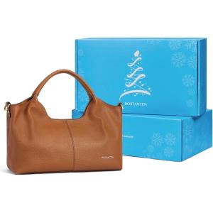 imageBOSTANTEN Genuine Leather Purses for Women Designer Handbags Crossbody Shoulder Bags Top Handle Satchel with Adjustable StrapHaven Brown