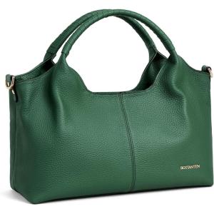 imageBOSTANTEN Genuine Leather Purses for Women Designer Handbags Crossbody Shoulder Bags Top Handle Satchel with Adjustable StrapL03dark Green