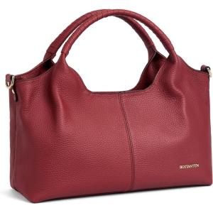 imageBOSTANTEN Genuine Leather Purses for Women Designer Handbags Crossbody Shoulder Bags Top Handle Satchel with Adjustable StrapL05red