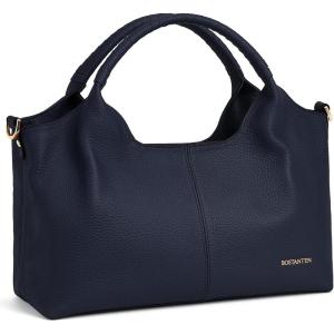 imageBOSTANTEN Genuine Leather Purses for Women Designer Handbags Crossbody Shoulder Bags Top Handle Satchel with Adjustable StrapL06navy Blue