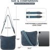 imageBOSTANTEN Crossbody Bags for Women Trendy Vegan Leather Hobo Handbags Fashion Shoulder Purse with Adjustable Guitar StrapA07blue