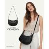 imageBOSTANTEN Purses for Women Small Crossbody Bags Crescent Shoulder Bag Hobo Handbag with Adjustable StrapLarge Black