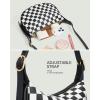imageBOSTANTEN Purses for Women Small Crossbody Bags Crescent Shoulder Bag Hobo Handbag with Adjustable StrapSmall Black White Checkerboard