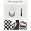 imageBOSTANTEN Purses for Women Small Crossbody Bags Crescent Shoulder Bag Hobo Handbag with Adjustable StrapSmall Black White Checkerboard