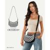 imageBOSTANTEN Purses for Women Small Crossbody Bags Crescent Shoulder Bag Hobo Handbag with Adjustable StrapSmall Black White Checkerboard