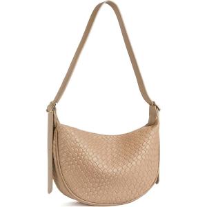 imageBOSTANTEN Purses for Women Small Crossbody Bags Crescent Shoulder Bag Hobo Handbag with Adjustable StrapSmall Apricot