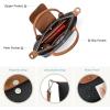 imageBOSTANTEN Small Crossbody Bags for Women Top Handle Purse Vegan Leather Shoulder Handbags for Daily TravelAblack With Brown
