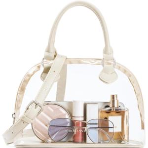 imageBOSTANTEN Clear Bag for Stadium Approved Top Handle Crossbody Purses Barrel Handbag for Events Concerts Travel Daily UseB01nude
