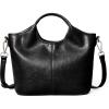 imageBOSTANTEN Vegan Leather Purses for Women Soft Top Handle Satchel Crossbody Zipper Handbag with Detachable Shoulder StrapBlack