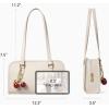 image:imageBOSTANTEN Shoulder Bag for Women Vegan Leather Purse with Cherry Charm Medium Handbag with Zipper for Daily UseBeige