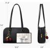 image:imageBOSTANTEN Shoulder Bag for Women Vegan Leather Purse with Cherry Charm Medium Handbag with Zipper for Daily UseBlack