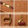 image:imageBOSTANTEN Shoulder Bag for Women Vegan Leather Purse with Cherry Charm Medium Handbag with Zipper for Daily UseBrown