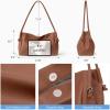 image:imageBOSTANTEN Shoulder Bag for Women Pebbled Vegan Leather Purses Soft Hobo Handbag Supple Bag for Travel WorkBrown