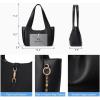 image:imageBOSTANTEN Vintage Shoulder Bag for Women Suede Leather Tote Bag Ladies Lightweight Dumpling Handbag for Work Date TravelBlack