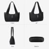image:imageBOSTANTEN Vintage Shoulder Bag for Women Suede Leather Tote Bag Ladies Lightweight Dumpling Handbag for Work Date TravelBlack
