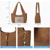 image:imageBOSTANTEN Vintage Shoulder Bag for Women Suede Leather Tote Bag Ladies Lightweight Dumpling Handbag for Work Date TravelSuede Brown