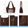 image:imageBOSTANTEN Vintage Shoulder Bag for Women Suede Leather Tote Bag Ladies Lightweight Dumpling Handbag for Work Date TravelSuede Coffee