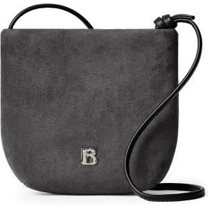 image:imageBOSTANTEN Small Crossbody Bags for Women Faux Suede Cross Body Purse with Adjustable Knotted Strap for DailyDark Grey