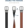 image:imageBOSTANTEN Belt Men Leather Reversible Belts for Men 1 38 for Casual Golf Dress Pants TwoinOne Belt Gift001gunblackBrown