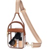 image:imageBOSTANTEN Clear Bag for Stadium Events Clear Fanny Pack with Adjustable Strap Durable SeeThrough Crossbody Purse for Sports Concerts Travel Theme Parks amp Daily OutingsWhiteBrown
