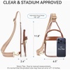 image:imageBOSTANTEN Clear Bag for Stadium Events Clear Fanny Pack with Adjustable Strap Durable SeeThrough Crossbody Purse for Sports Concerts Travel Theme Parks amp Daily OutingsWhiteBrown