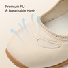 image:imageBOSTANTEN Comfortable Mary Jane Sneakers for Women  Slip On Casual Shoes with Soft Sole amp Breathable Mesh Ideal for AllDay Walking Work and TravelBeige